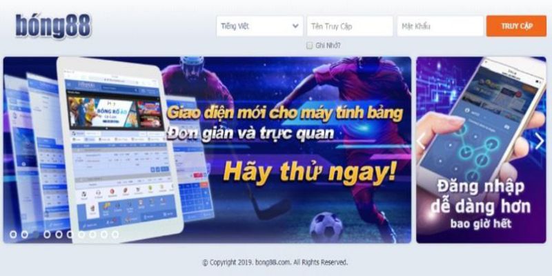 Link vào Bong88 có giao diện tối ưu